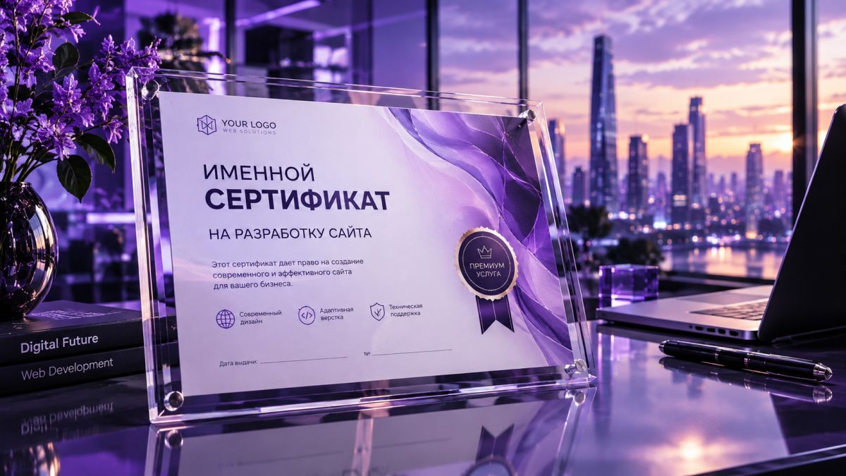 Именной сертификат на разработку сайта - MiWix